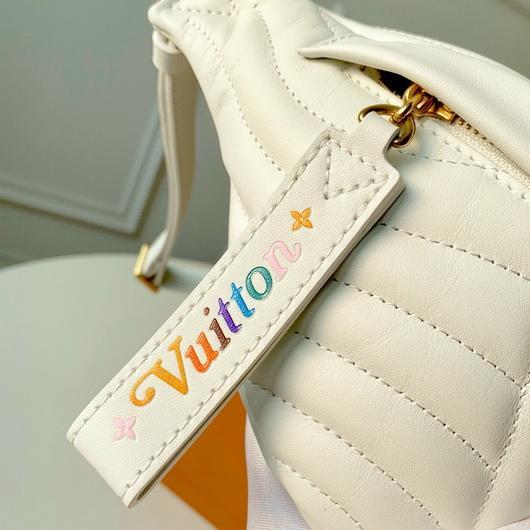 LV M55331 Louis Vuitton New Wave Leather Bumbag M53861 White - luxibagsmall