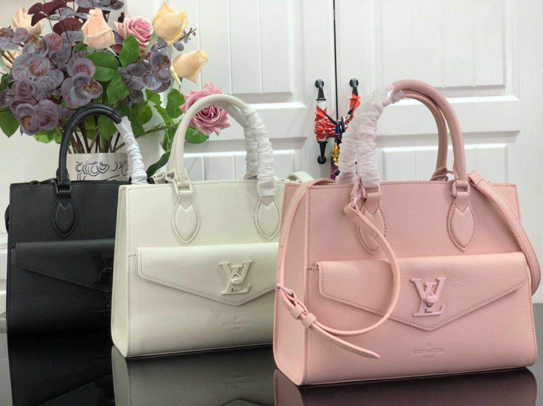 LV M55846 Louis Vuitton Lockme Tote MM Leathers M55817 Bag Pink - luxibagsmall