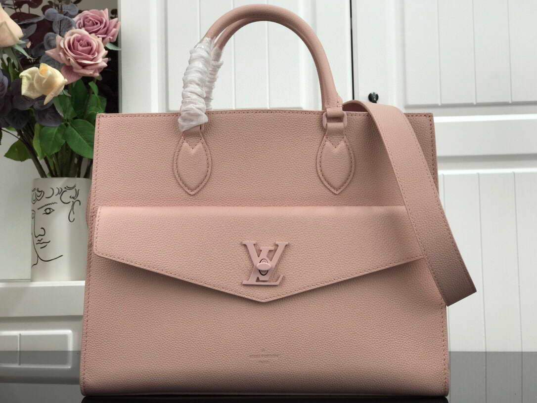 LV M55846 Louis Vuitton Lockme Tote MM Leathers M55817 Bag Pink - luxibagsmall