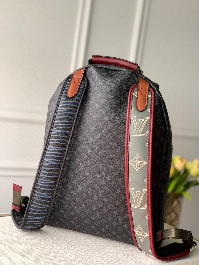 LV M56853 Louis Vuitton Backpack Shoulders Tote Bag Damier Graphite Black - Voguebags