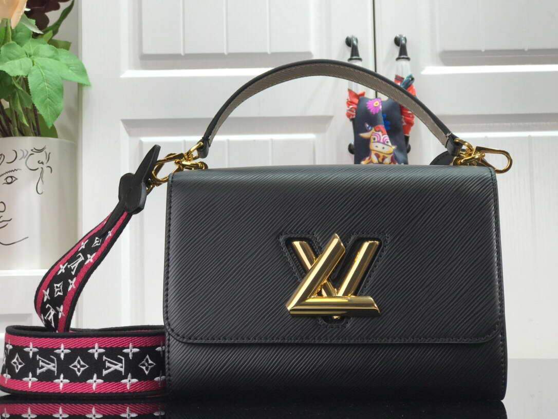 LV M57050 Louis Vuitton Twist MM Bag M57049 Epi Leather Black - luxibagsmall