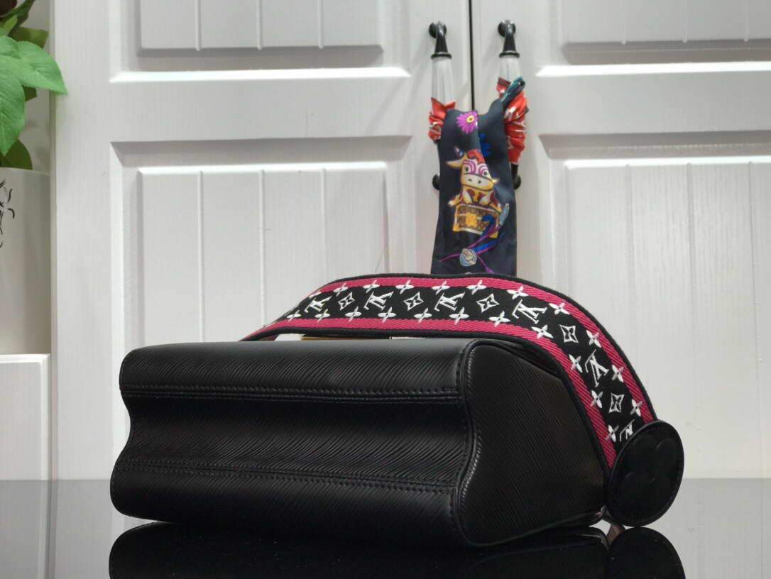 LV M57050 Louis Vuitton Twist MM Bag M57049 Epi Leather Black - luxibagsmall