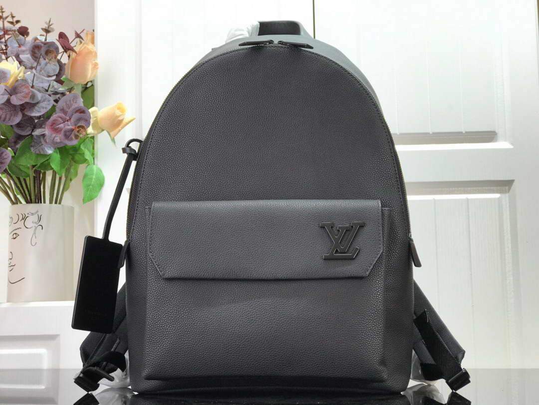 LV M57079 Louis Vuitton Backpack Black Grained Calf Leather - luxibagsmall