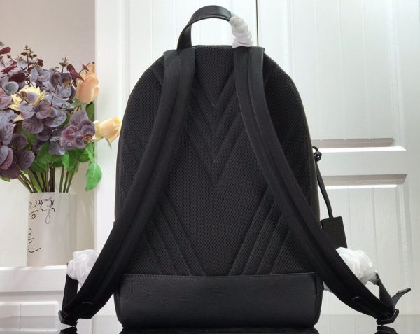 LV M57079 Louis Vuitton Backpack Black Grained Calf Leather - luxibagsmall