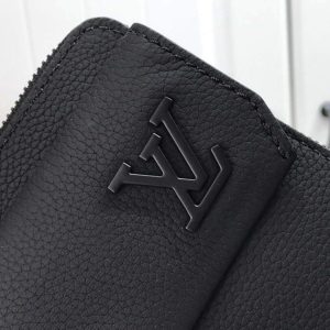 LV M57089 Louis Vuitton Phone Pouch Black Grained Calf Leather - luxibagsmall