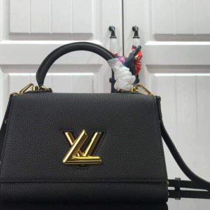 LV M57093 Louis Vuitton Twist one Handle PM M57214 Taurillon Leather Black - luxibagsmall