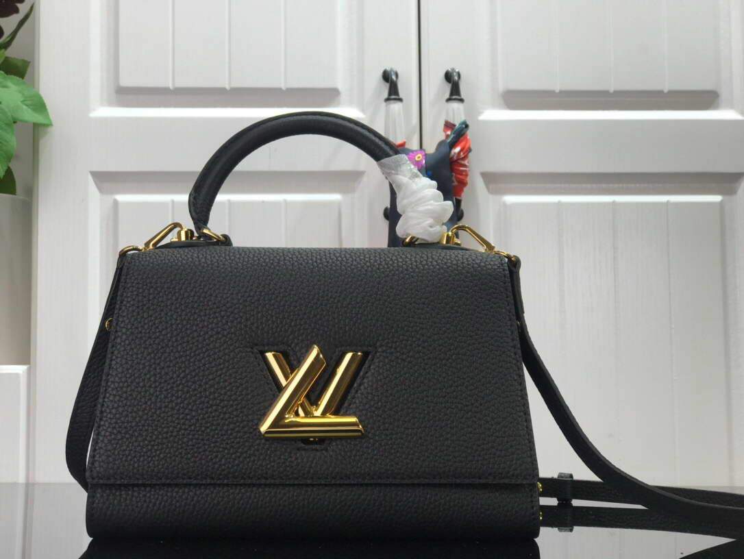 LV M57093 Louis Vuitton Twist one Handle PM M57214 Taurillon Leather Black - luxibagsmall