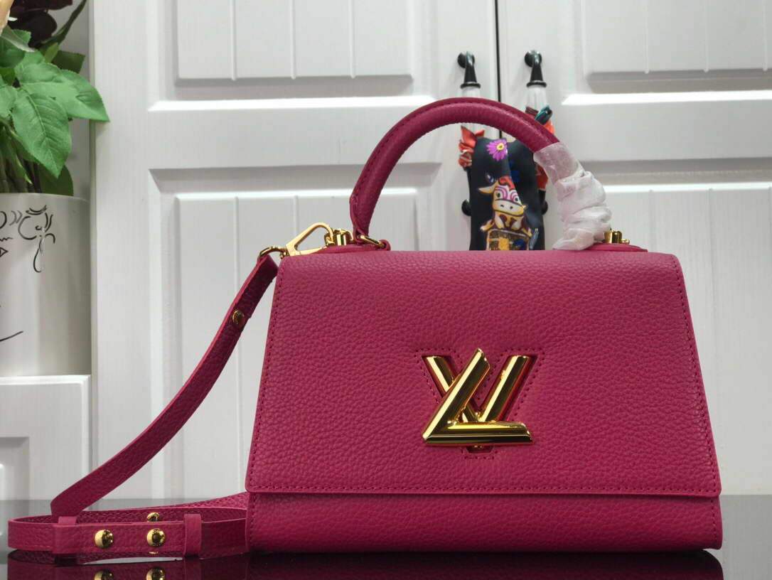 LV M57096 Louis Vuitton Twist one Handle PM M57093 Taurillon Leather Plum - luxibagsmall