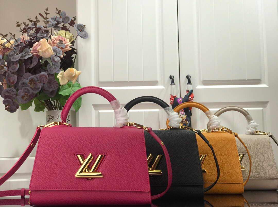 LV M57136 Louis Vuitton Twist one Handle PM M57093 Taurillon Leather Saffron - luxibagsmall