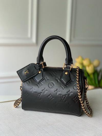 LV M57111 Louis Vuitton Speedy BB Monogram Black - luxibagsmall