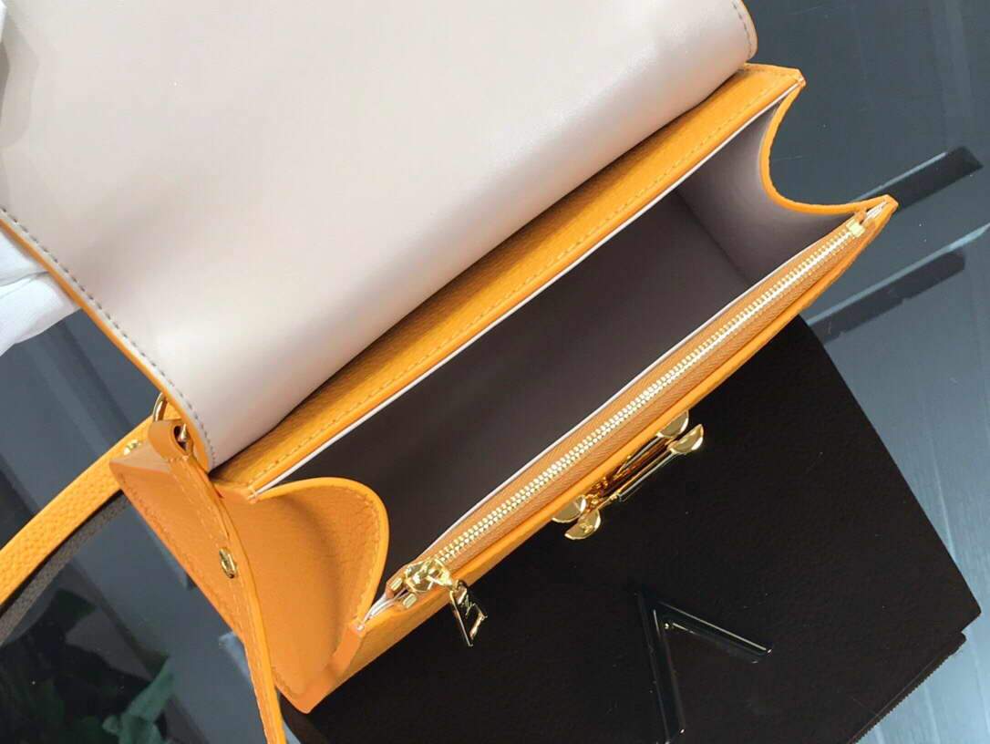 LV M57136 Louis Vuitton Twist one Handle PM M57093 Taurillon Leather Saffron - luxibagsmall