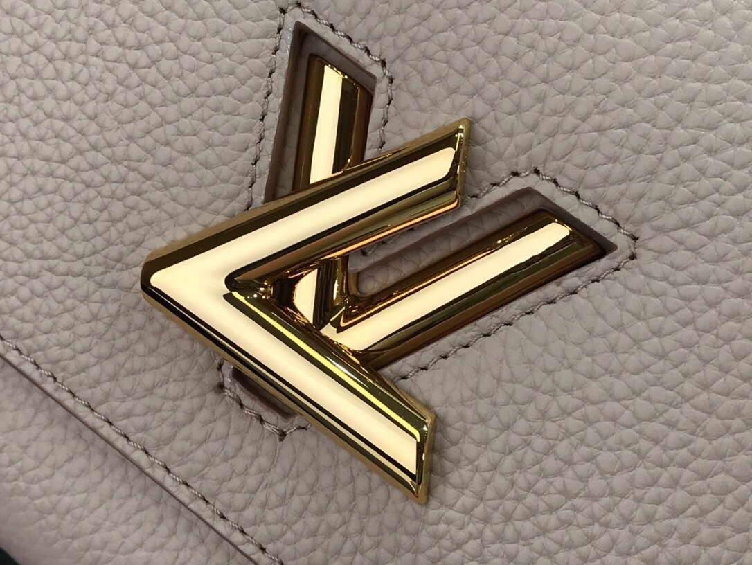 LV M57214 Louis Vuitton Twist one Handle PM Taurillon Leather Beige - luxibagsmall