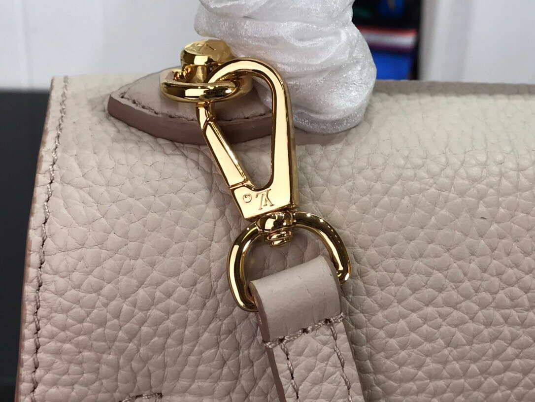 LV M57214 Louis Vuitton Twist one Handle PM Taurillon Leather Beige - luxibagsmall