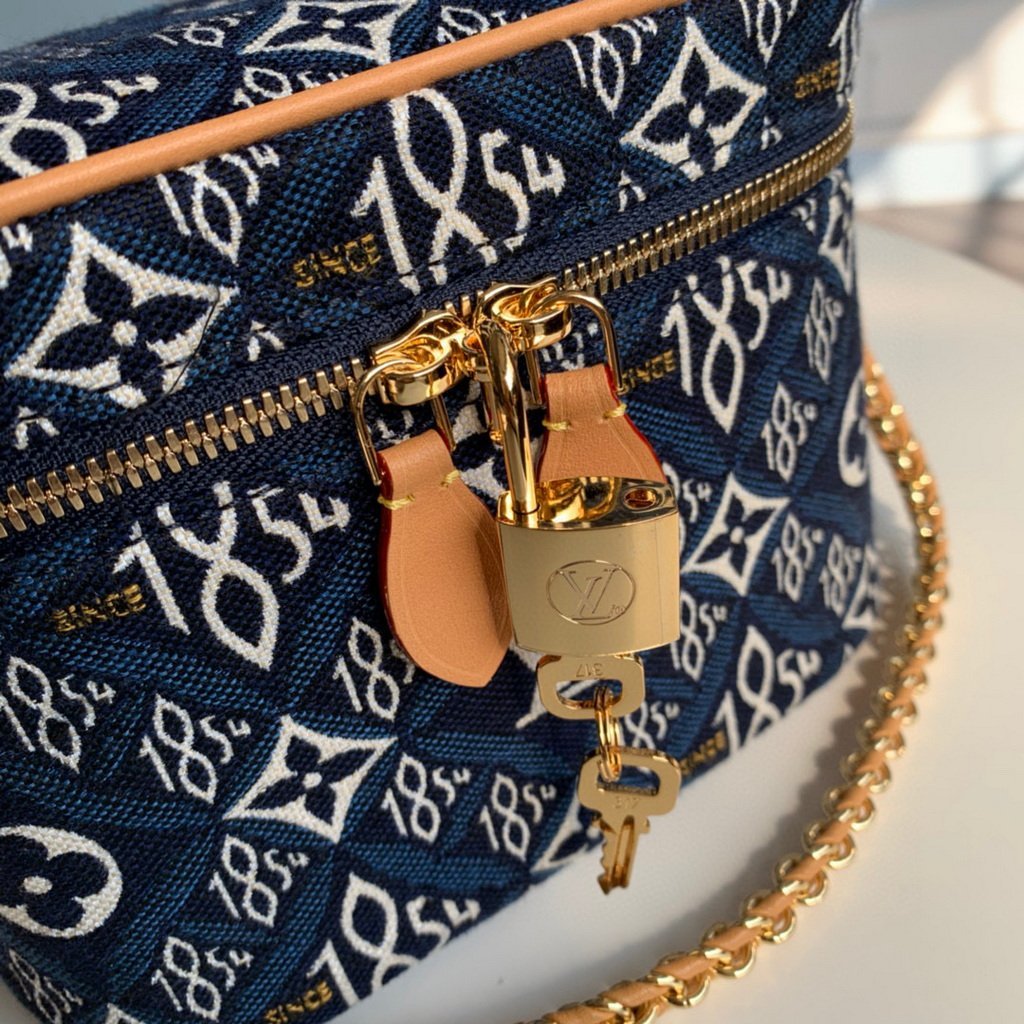 LV M57403 Louis Vuitton Since 1854 Vanity Pm Monogram Jacquard Bag Blue - luxibagsmall