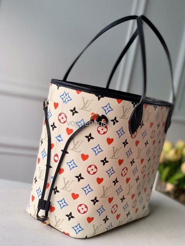 LV M57462 Designer Louis Vuitton Game On Neverfull Mm On Monogram White - Voguebags