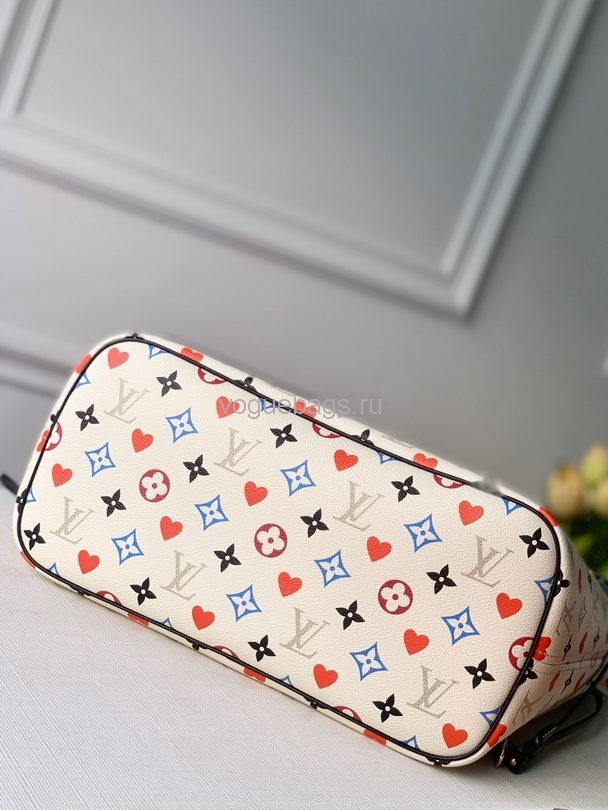 LV M57462 Designer Louis Vuitton Game On Neverfull Mm On Monogram White - Voguebags