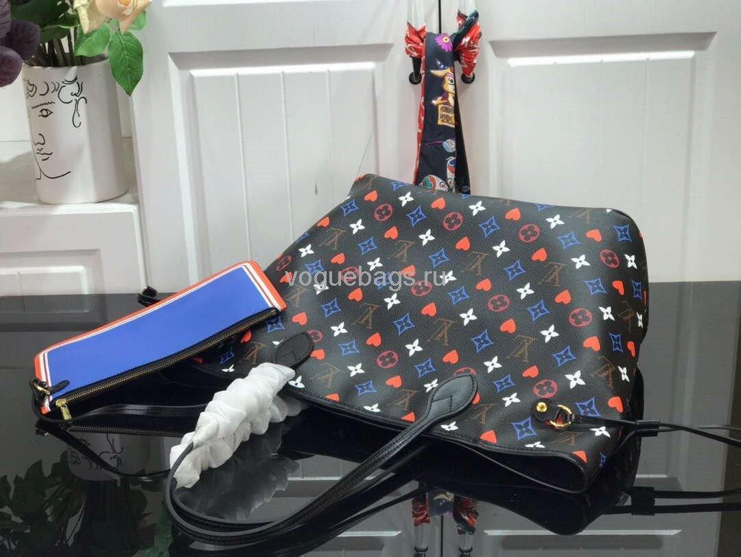 LV M57462 Louis Vuitton Game On Neverfull MM Monogram M57483 Bag Black - Voguebags