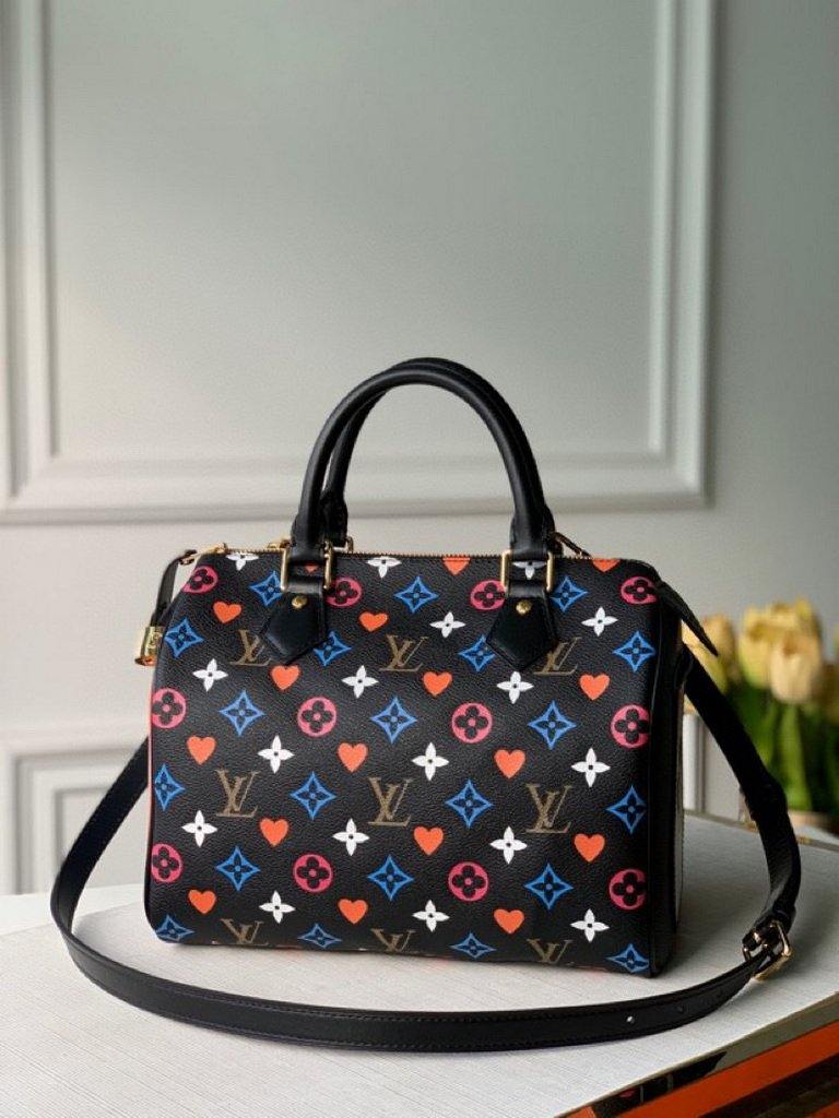 LV M57466 Louis Vuitton GAME ON Speedy Bandouliere 25 Bag Black - luxibagsmall