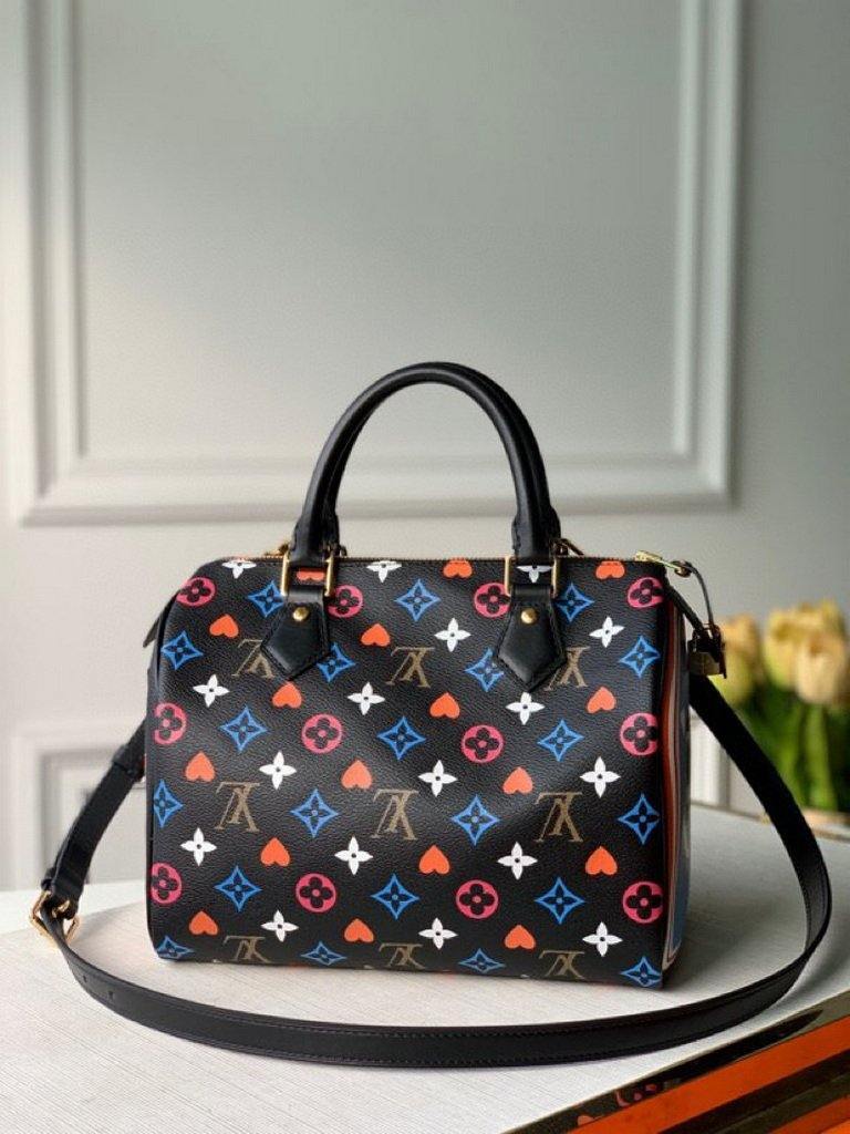 LV M57466 Louis Vuitton GAME ON Speedy Bandouliere 25 Bag Black - luxibagsmall