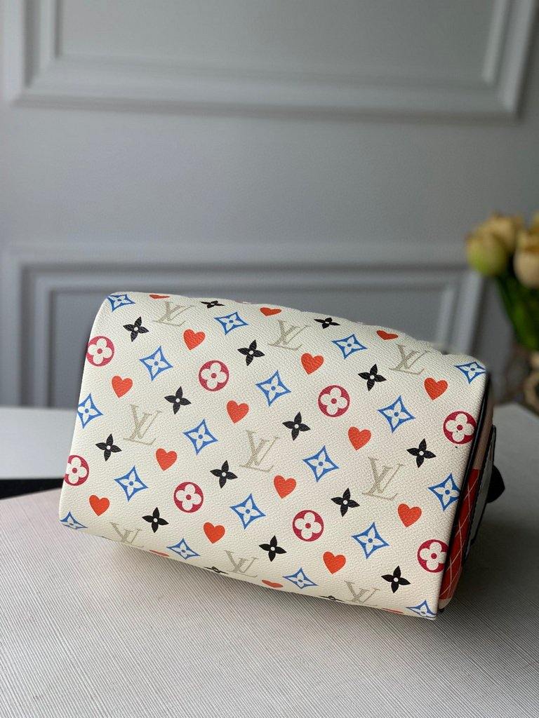 LV M57466 Louis Vuitton GAME ON Speedy Bandouliere 25 Bag White - luxibagsmall