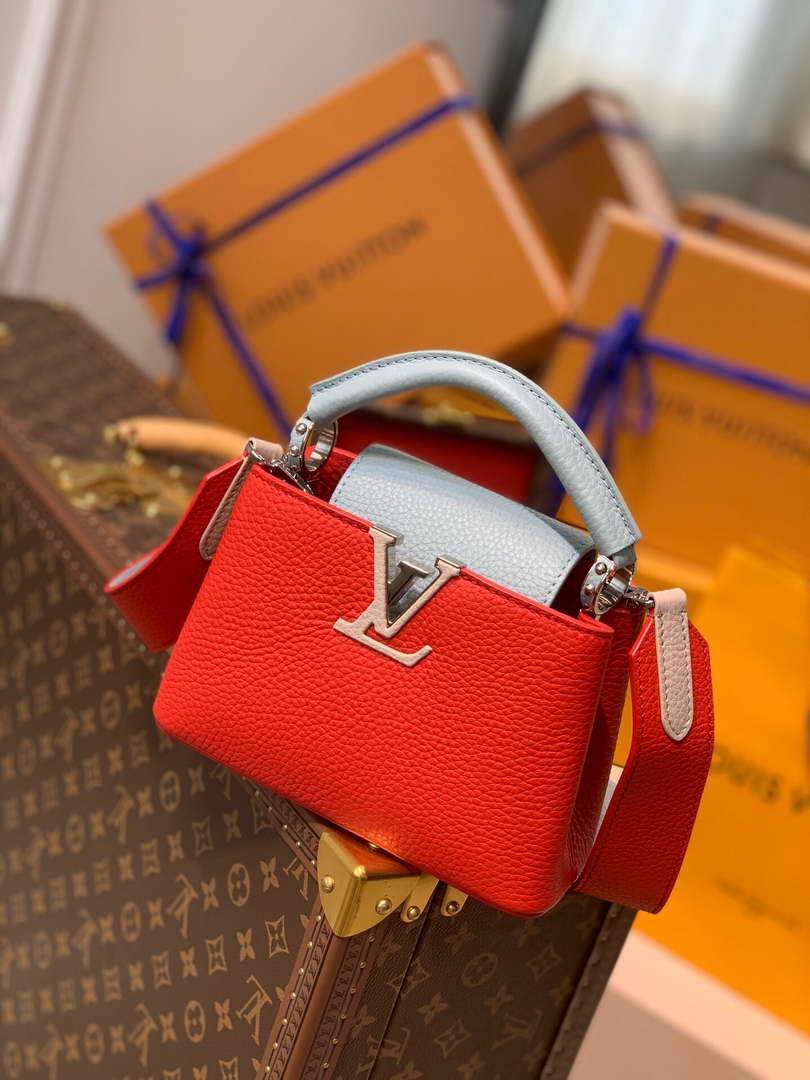 LV M57520 Louis Vuitton Capucines Mini M57521 Bag Red Blue - luxibagsmall