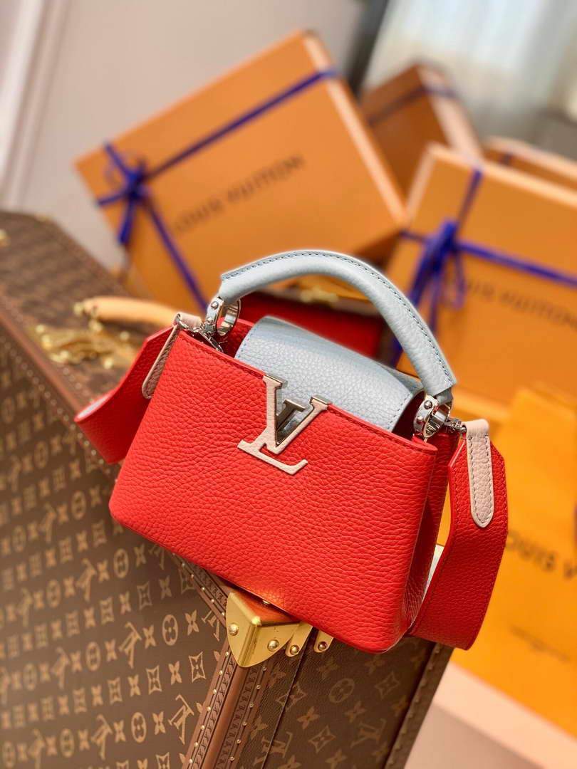 LV M57520 Louis Vuitton Capucines Mini M57521 Bag Red Blue - luxibagsmall