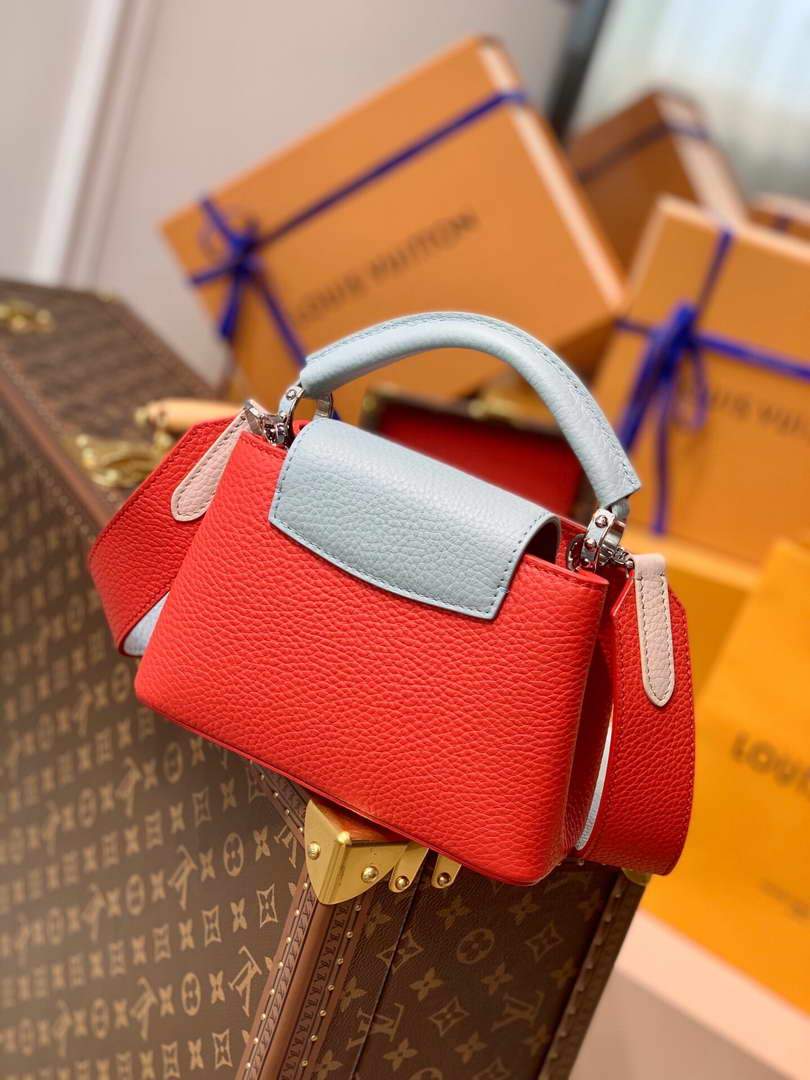 LV M57520 Louis Vuitton Capucines Mini M57521 Bag Red Blue - luxibagsmall