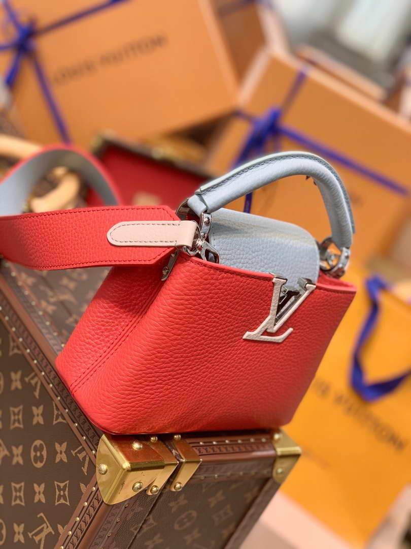 LV M57520 Louis Vuitton Capucines Mini M57521 Bag Red Blue - luxibagsmall