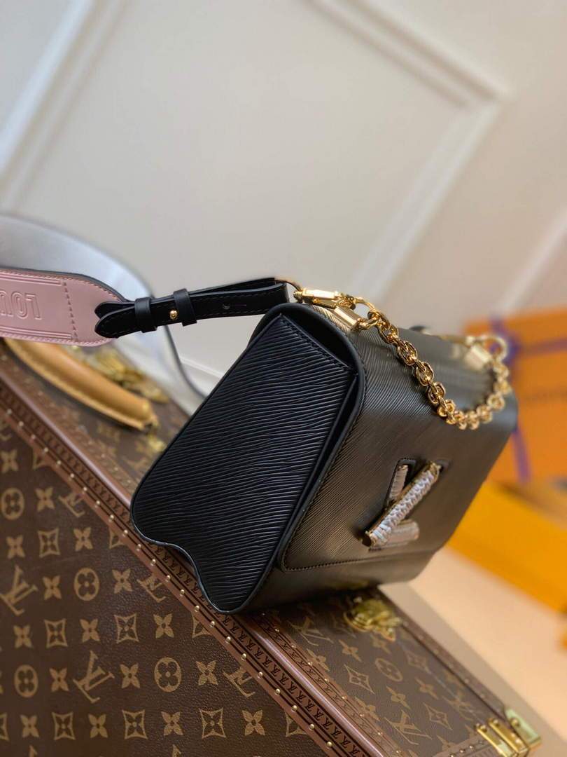 LV M57667 Louis Vuitton Twist MM Epi Handbag M57666 M57669 Black - luxibagsmall