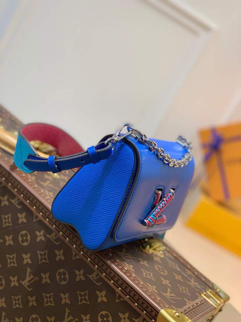 LV M57669 Louis Vuitton Twist MM Epi Handbag M57666 M57667 Blue - luxibagsmall