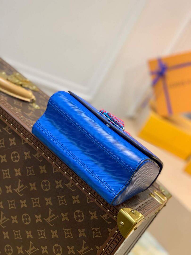 LV M57669 Louis Vuitton Twist MM Epi Handbag M57666 M57667 Blue - luxibagsmall