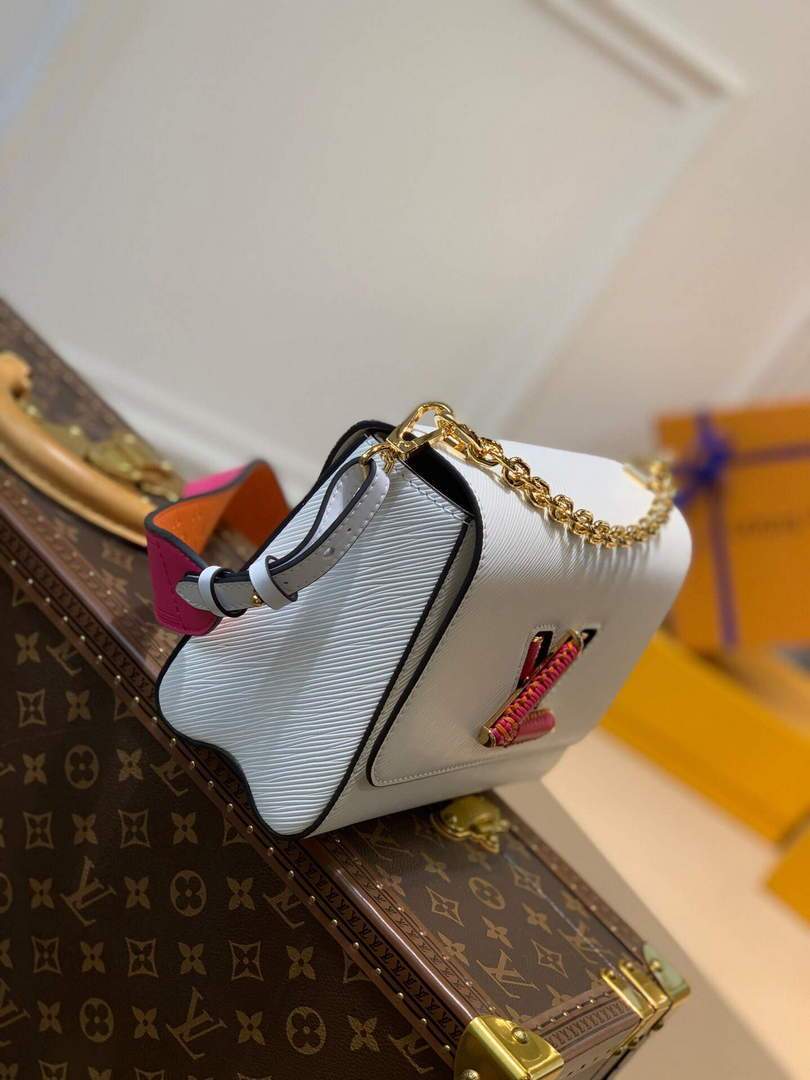 LV M57666 Louis Vuitton Twist MM Epi Handbag M57667 M57669 White - luxibagsmall