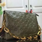 LV M57782 Louis Vuitton Coussin MM Embossed puffy Lambskin M57783 Bag Green - luxibagsmall