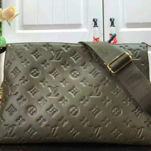 LV M57782 Louis Vuitton Coussin MM Embossed puffy Lambskin M57783 Bag Green - luxibagsmall