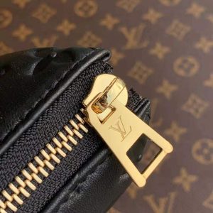 LV M57783 Louis Vuitton Coussin MM Embossed puffy Lambskin Bag Black - luxibagsmall