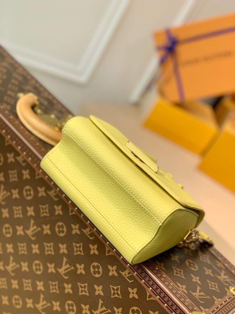 LV M58571 Louis Vuitton Twist PM Leathers Handbag Ginger Yellow - luxibagsmall