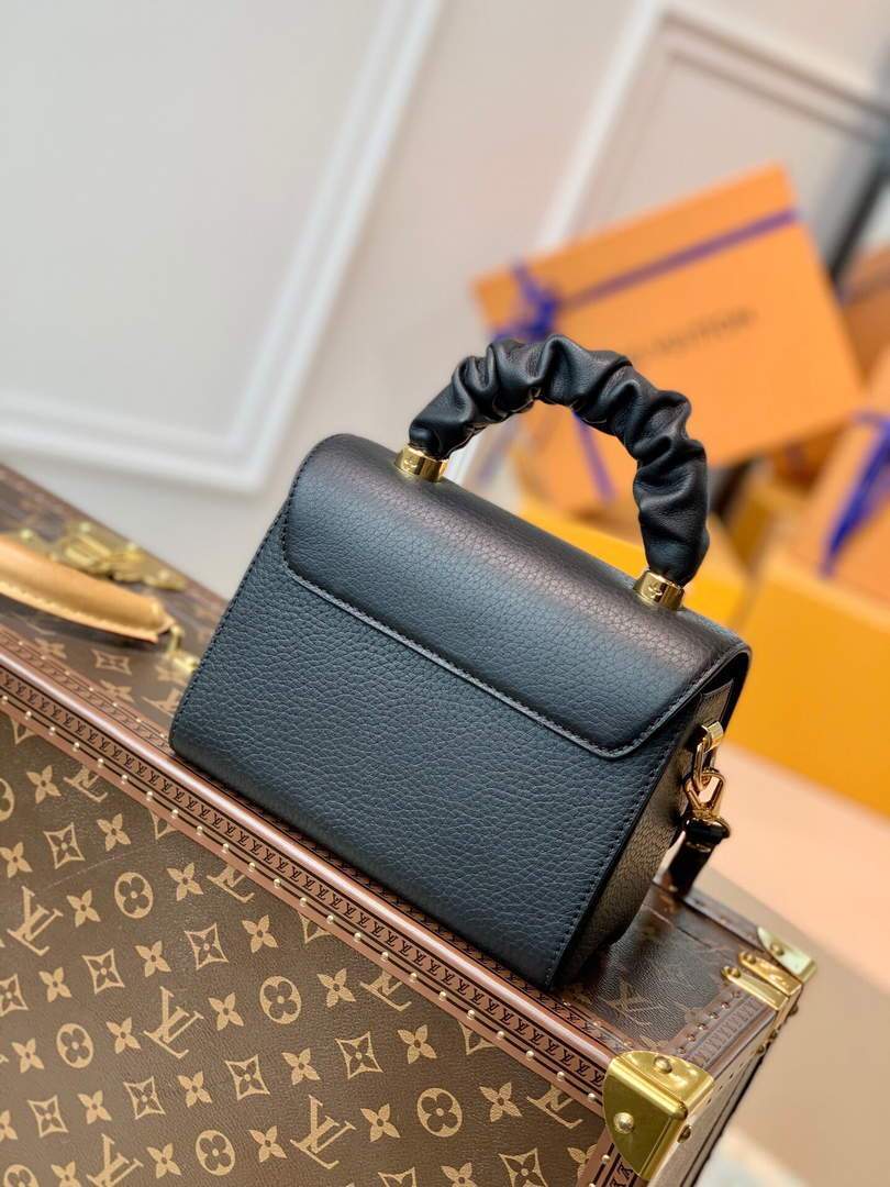 LV M58571 Louis Vuitton Twist PM Leathers Handbag Black - luxibagsmall