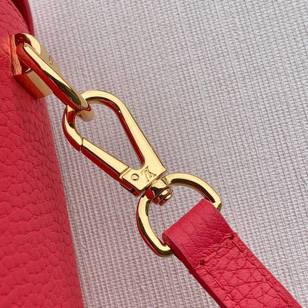 LV M58688 Louis Vuitton Twist MM Leathers Handbag Pondichery Pink - luxibagsmall