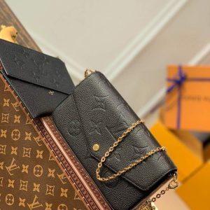 LV M64064 Louis Vuitton Felicie Pochette Monogram Bag M68697 M67856 Black - luxibagsmall