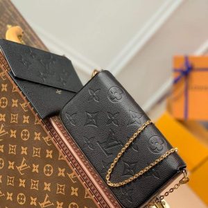 LV M64064 Louis Vuitton Felicie Pochette Monogram Bag M68697 M67856 Black - luxibagsmall