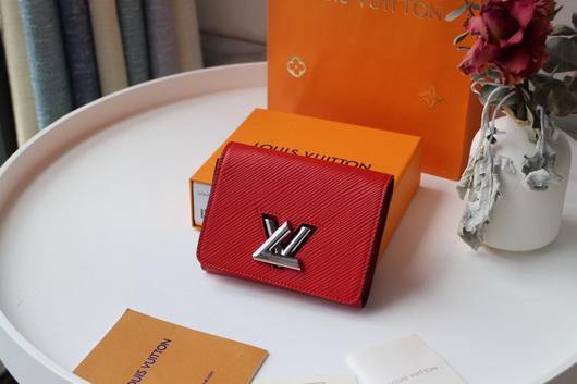 LV M64414 Louis Vuitton Twist Compact Wallet Epi Leather Red - luxibagsmall