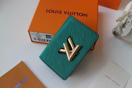 LV M68682 Louis Vuitton Twist Multicartes Wallet Epi Leather Green - luxibagsmall