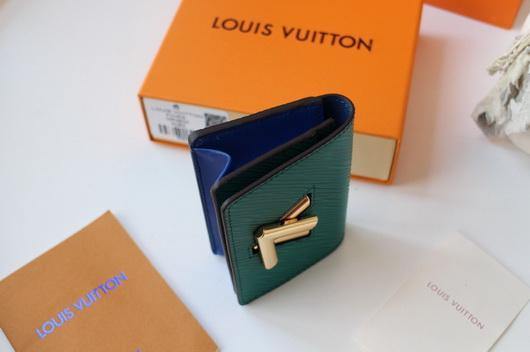 LV M68682 Louis Vuitton Twist Multicartes Wallet Epi Leather Green - luxibagsmall