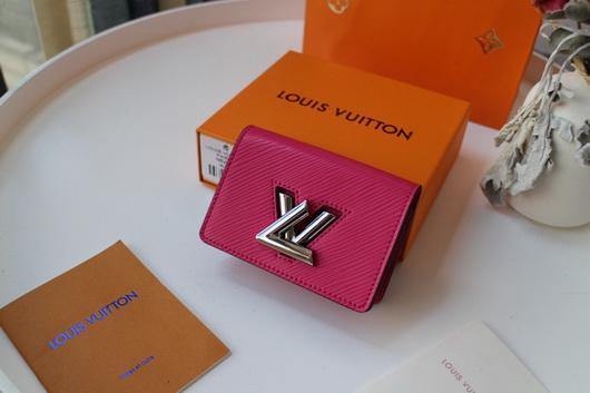 LV M68682 Louis Vuitton Twist Multicartes Wallet Epi Leather Plum - luxibagsmall