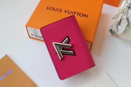 LV M68682 Louis Vuitton Twist Multicartes Wallet Epi Leather Plum - luxibagsmall