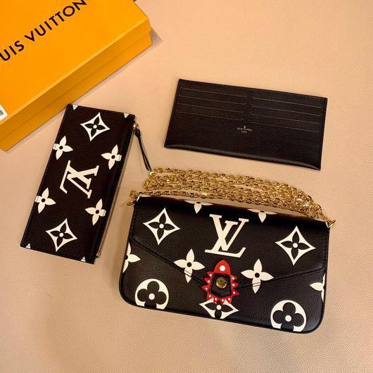 LV M69515 Louis Vuitton Crafty Félicie Pochette Black - luxibagsmall