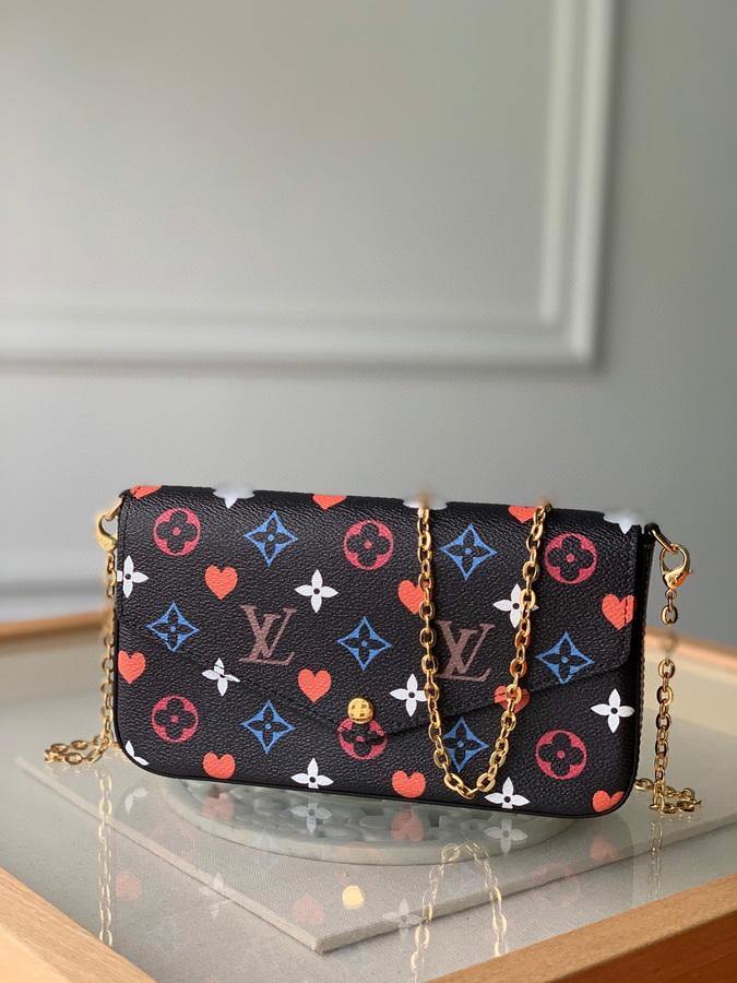 LV M80232 Louis Vuitton M69977 Game on Felicie Pochette Bag Black - Voguebags