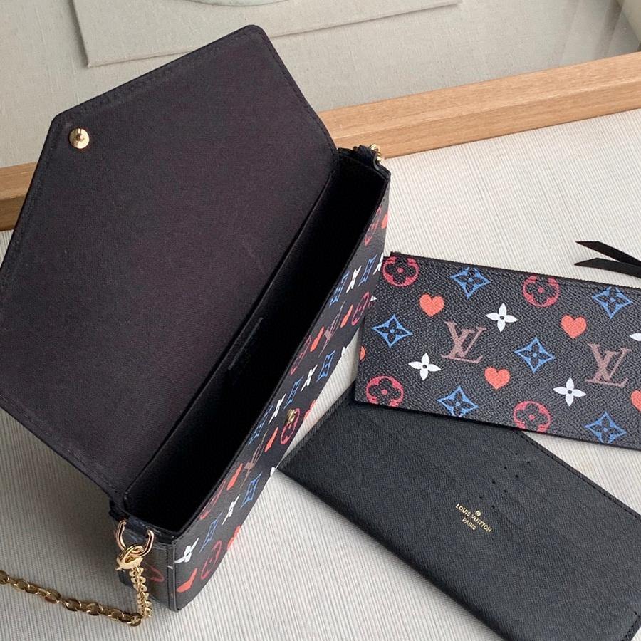 LV M80232 Louis Vuitton M69977 Game on Felicie Pochette Bag Black - Voguebags