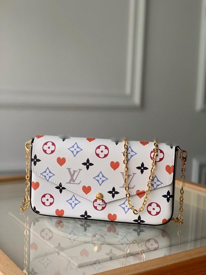 LV M80232 Louis Vuitton M69977 Game on Felicie Pochette Bag White - Voguebags