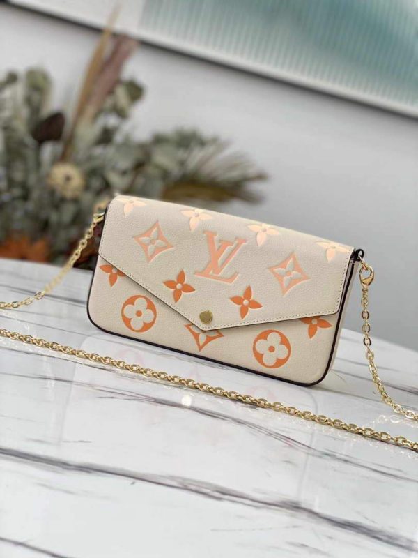 LV M80498 Louis Vuitton Félicie Pochette Bag Cream - luxibagsmall